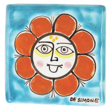 Decorative tile Folk Sun Folk TZT685FCFK-23 De Simone pottery Decorative tile Folk Sun Folk TZT685FCFK-23 De Simone pottery